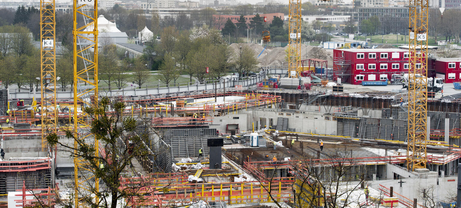 Baustelle für neues Strafjustizzentrum in München, 2019