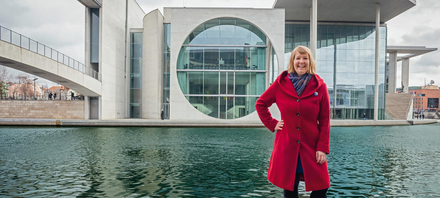 Wiebke Esdar vor dem Bundeskanzleramt: „Wir haben gute Gesetze gemacht.“