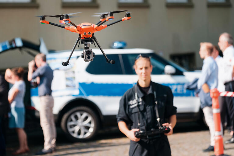 Polizeidrohne im Einsatz