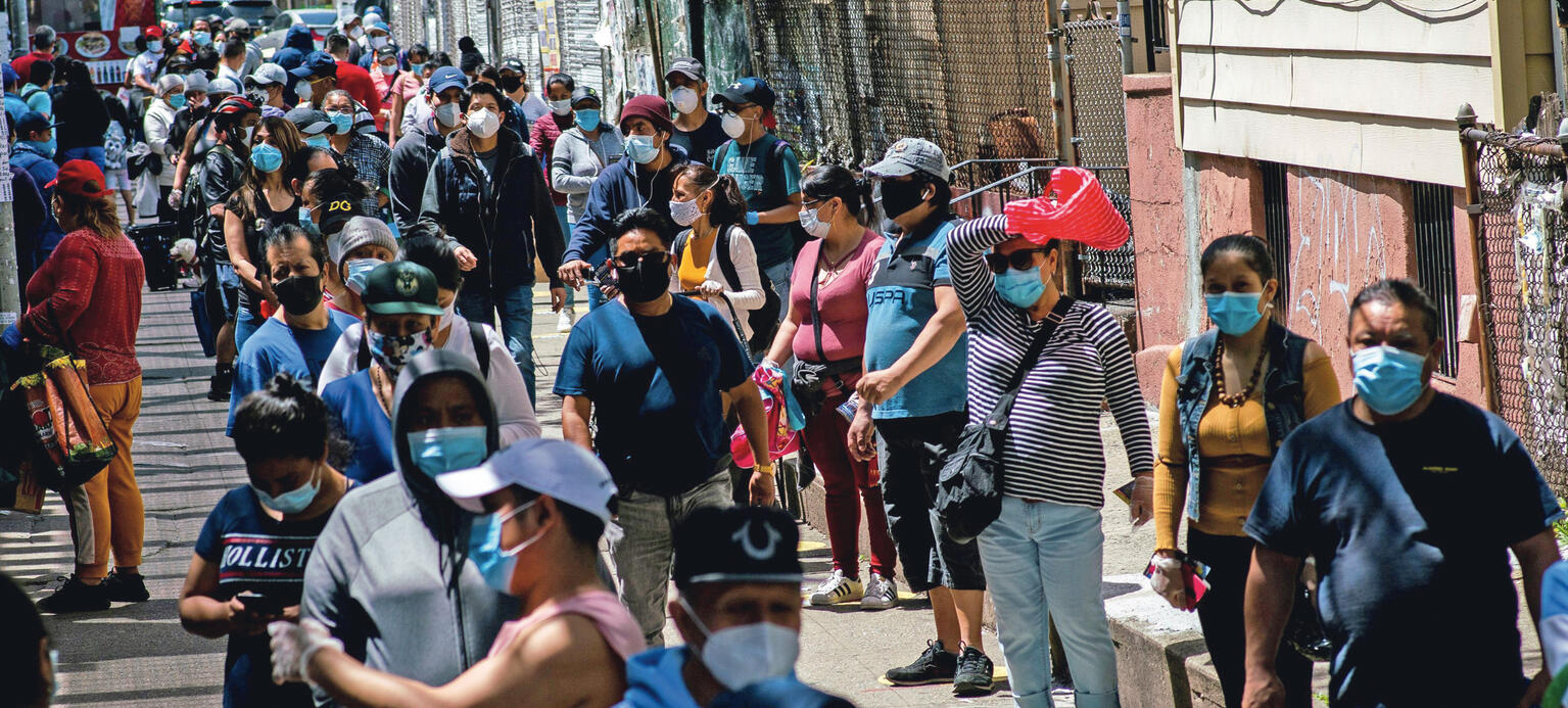 Nahrungsmittelverteilung im New Yorker Stadtteil Queens
