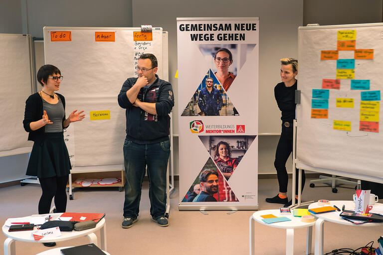 Gruppenbild bei einem Coaching für Weiterbildungsmentoren