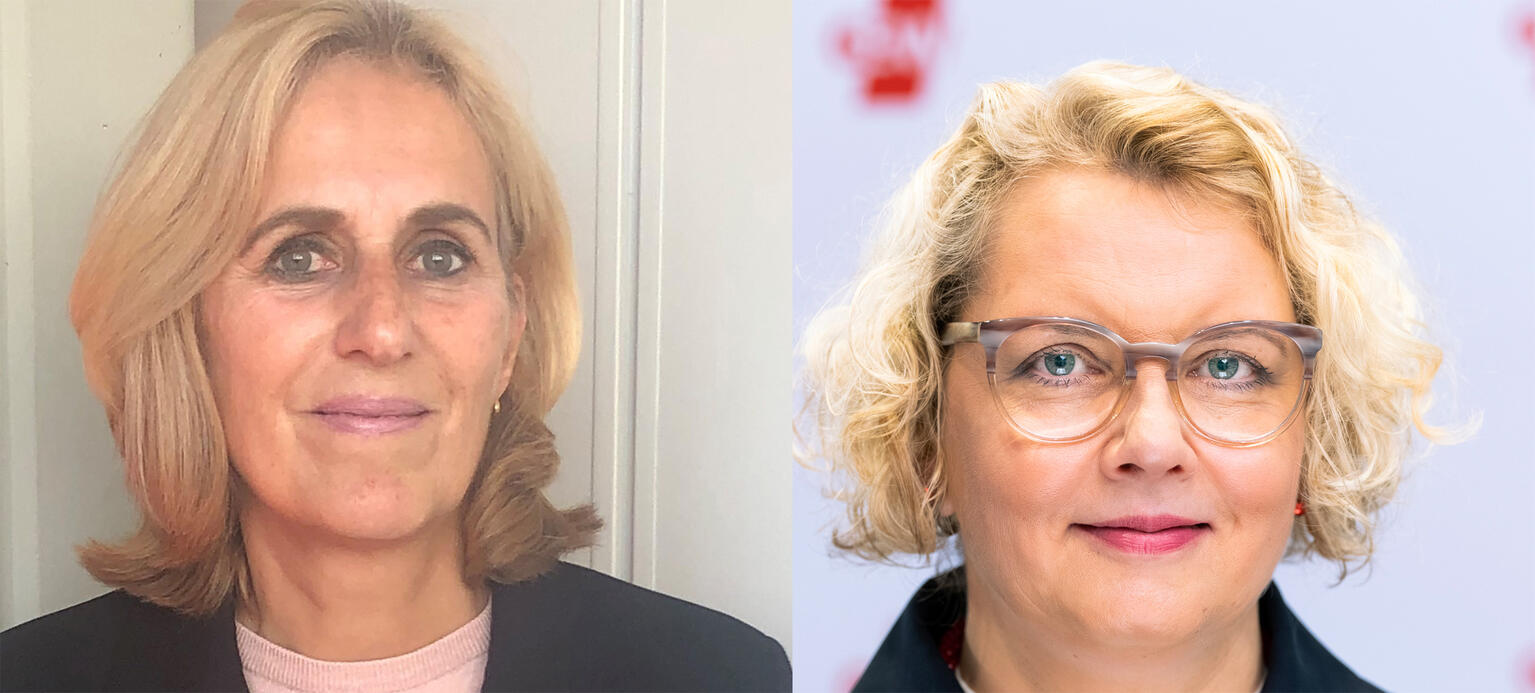 Felicitas Thiel, Vorsitzende der Ständigen Wissenschaftlichen Kommission der Kultusministerkonferenz u. Maike Finnern, Vorsitzende der Gewerkschaft Erziehung und Wissenschaft (GEW)
