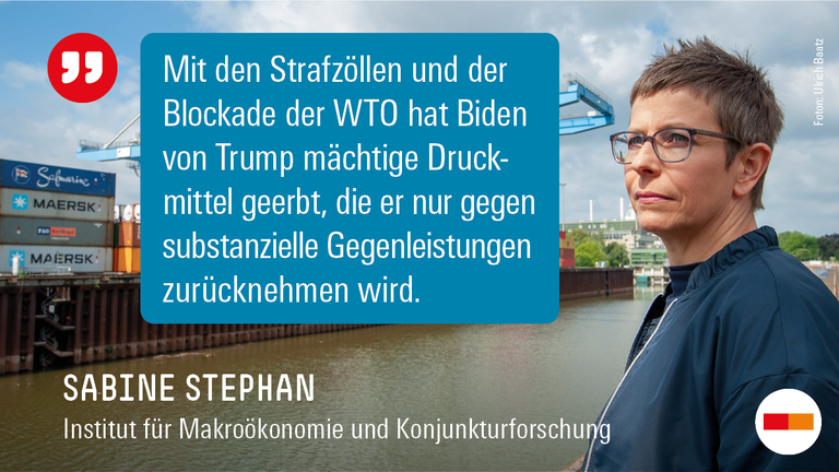 Sabine Stephan mit einem Zitat zu Strafzöllen