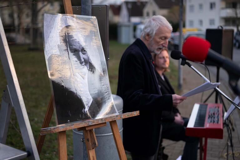 Straßenmusiker beim Fest zur Einweihung des Hans-Böckler-Platzes in Bischofsheim