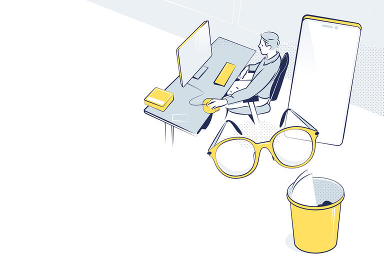 Illustration zu Kunsttoffgeräten im Büoralltag