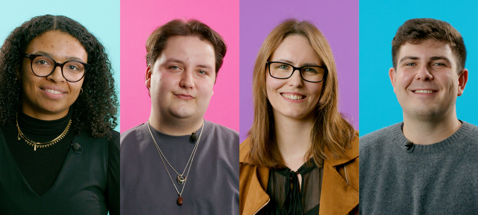 Das Bild zeigt vier Stipendiaten*innen der Hans-Böckler-Stiftung