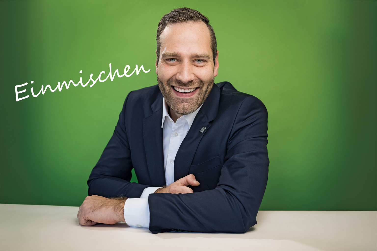 Jochen Kopelke Bundesvorsitzender der Gewerkschaft der Polizei (GdP), mit Schriftzug 'Einmischen'