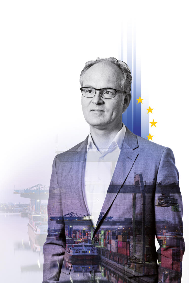 Fotocollage IMK-Direktor Sebastian Dullien