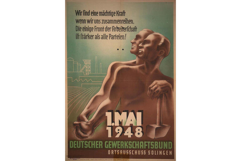 historisches DGB-Plakat zum 1. Mai 1948