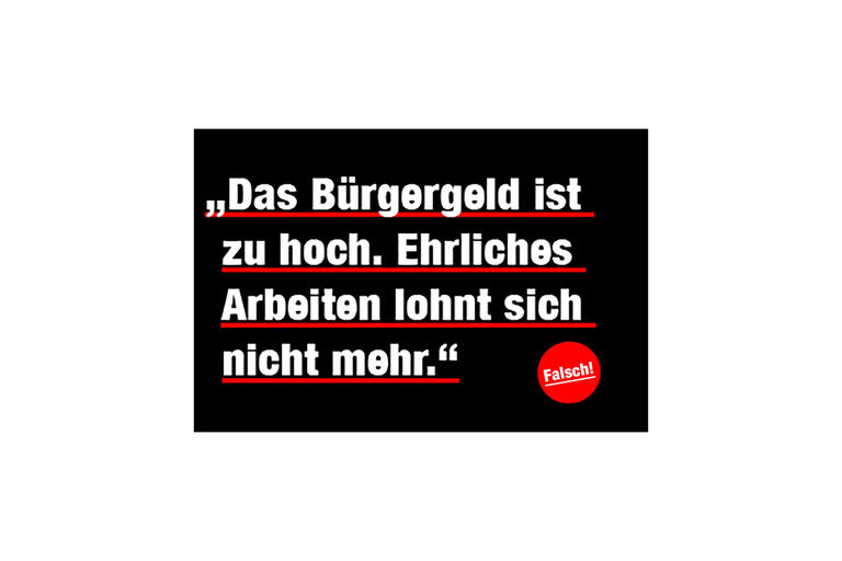 Schriftzug zum Mythos Bürgergeld