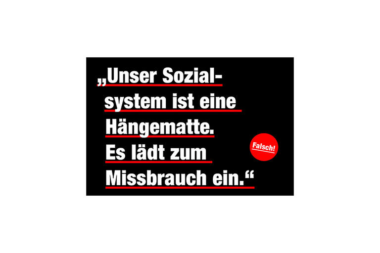 Schriftzug zum Mythos soziale Hängematte
