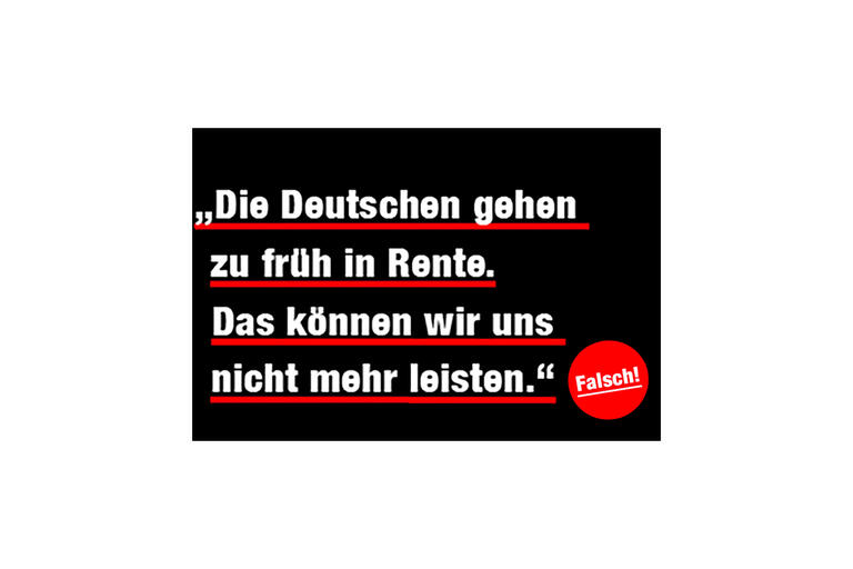 Schriftzug zum Mythos Rente