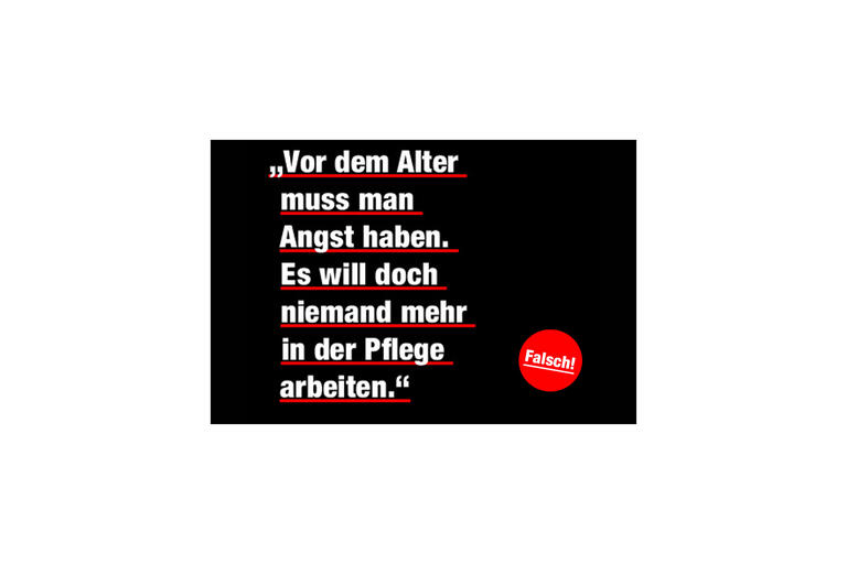 Schriftzug zum Mythos Pflegenotstand