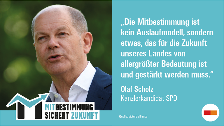 Scholz auf der Veranstaltung Mitbestimmung sichert Zukunft