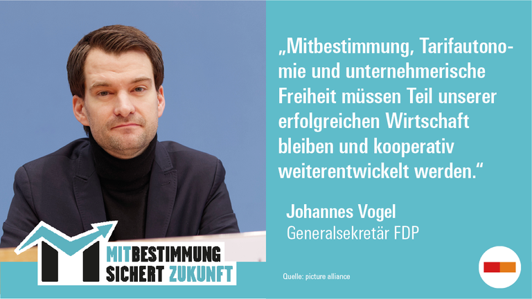 Vogel auf der Veranstaltung Mitbestimmung sichert Zukunft