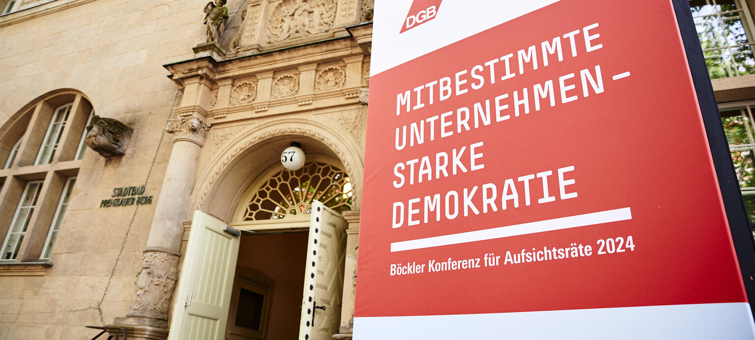 Eingang zur Böckler Konferenz für Aufsichtsräte 2024