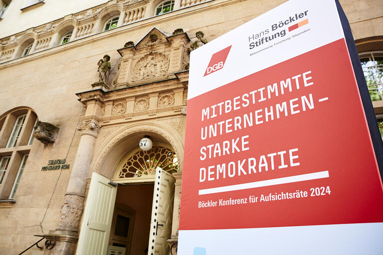 Eingang zur Böckler Konferenz für Aufsichtsräte 2024