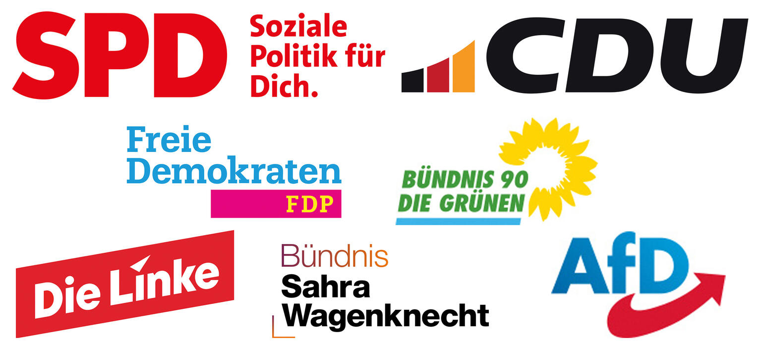 Collage mit Parteilogos