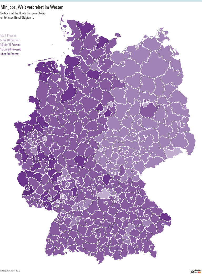 Minijobs – Weit verbreitet im Westen