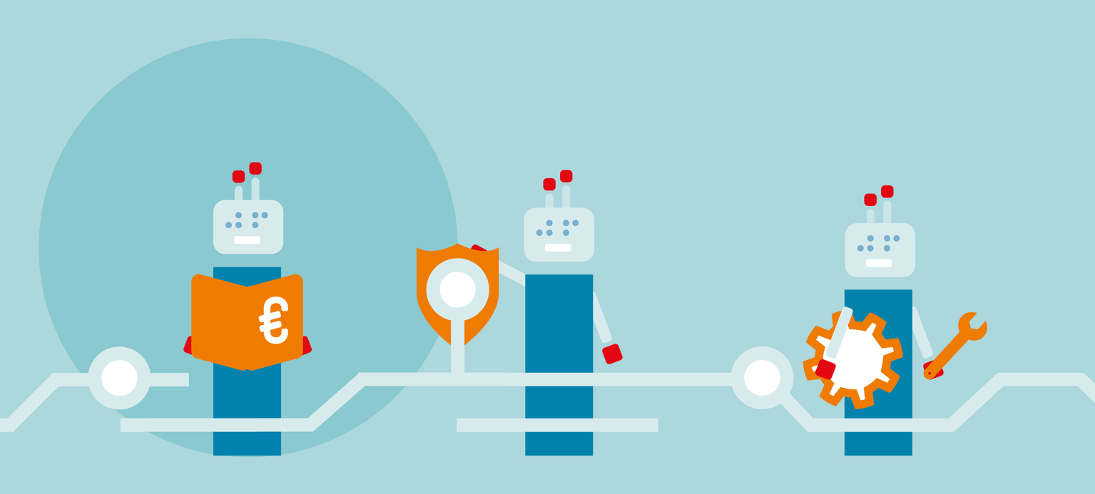  Roboter am Schreibtisch