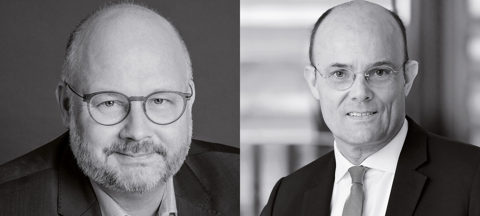 Daniel Friedrich (li.), Bezirksleiter IG Metall Küste, Nico Fickinger (re.), Hauptgeschäftsführer der Arbeitgeberverbände Nordmetall und AGV NORD